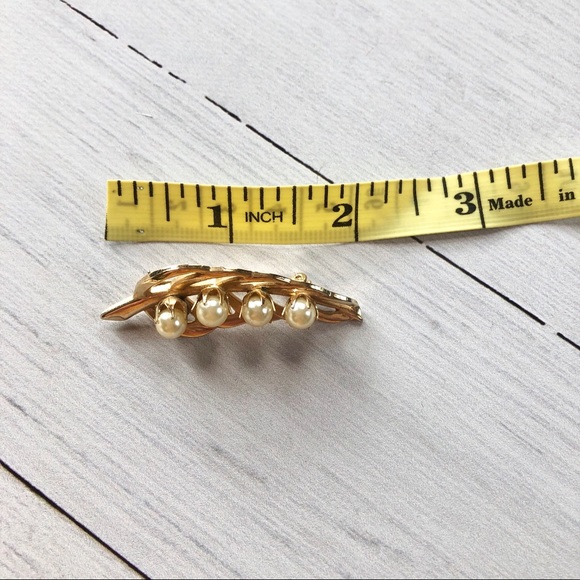 Trio of Golden Pearl Fashion Dress Pins Brooches - Picture 10 of 10